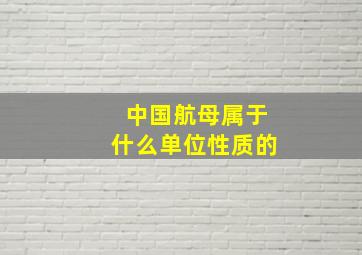 中国航母属于什么单位性质的