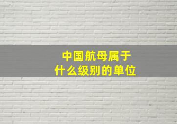 中国航母属于什么级别的单位