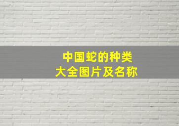 中国蛇的种类大全图片及名称