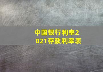 中国银行利率2021存款利率表