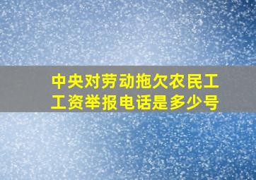 中央对劳动拖欠农民工工资举报电话是多少号