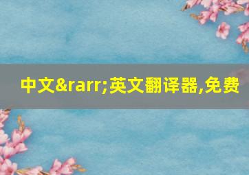 中文→英文翻译器,免费