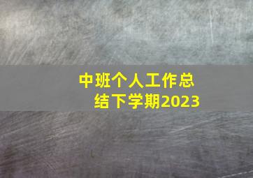 中班个人工作总结下学期2023