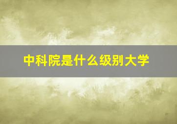 中科院是什么级别大学