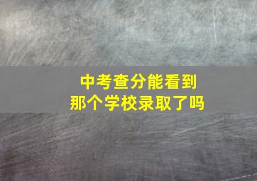 中考查分能看到那个学校录取了吗