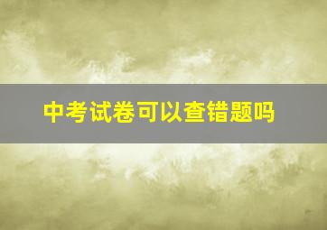 中考试卷可以查错题吗