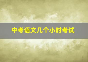 中考语文几个小时考试