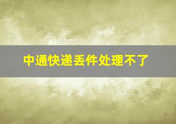 中通快递丢件处理不了