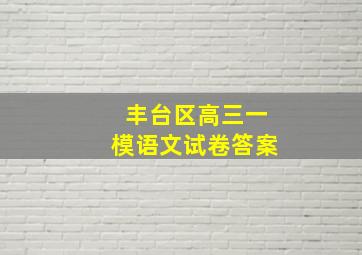 丰台区高三一模语文试卷答案