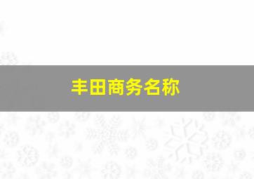 丰田商务名称