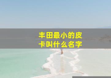 丰田最小的皮卡叫什么名字