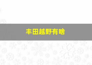 丰田越野有啥