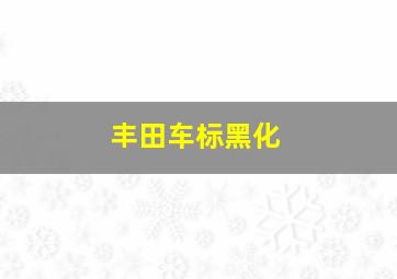 丰田车标黑化