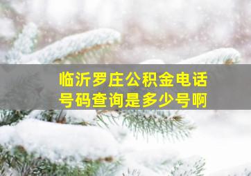 临沂罗庄公积金电话号码查询是多少号啊