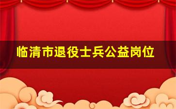 临清市退役士兵公益岗位