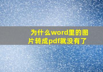 为什么word里的图片转成pdf就没有了