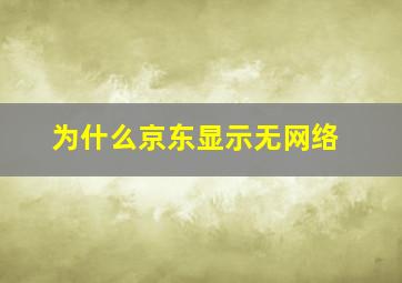 为什么京东显示无网络