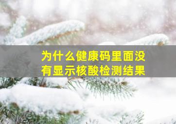 为什么健康码里面没有显示核酸检测结果