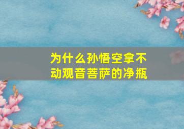 为什么孙悟空拿不动观音菩萨的净瓶