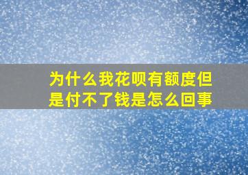 为什么我花呗有额度但是付不了钱是怎么回事