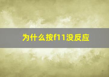 为什么按f11没反应