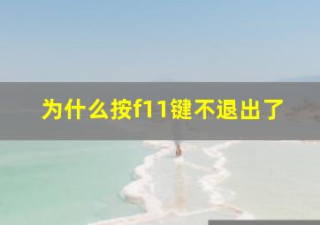 为什么按f11键不退出了