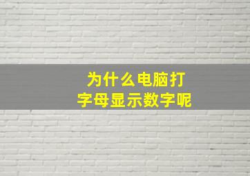 为什么电脑打字母显示数字呢