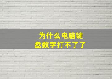 为什么电脑键盘数字打不了了