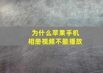 为什么苹果手机相册视频不能播放