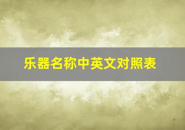 乐器名称中英文对照表