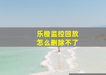 乐橙监控回放怎么删除不了