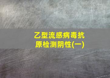 乙型流感病毒抗原检测阴性(一)