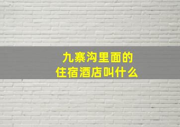 九寨沟里面的住宿酒店叫什么