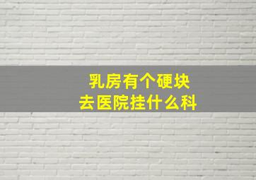 乳房有个硬块去医院挂什么科