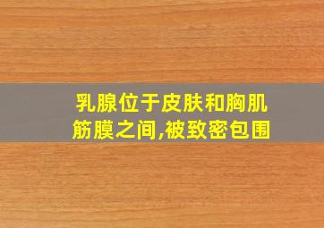 乳腺位于皮肤和胸肌筋膜之间,被致密包围