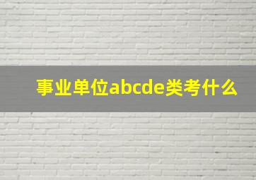 事业单位abcde类考什么