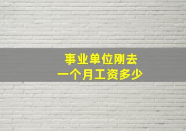 事业单位刚去一个月工资多少