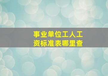 事业单位工人工资标准表哪里查