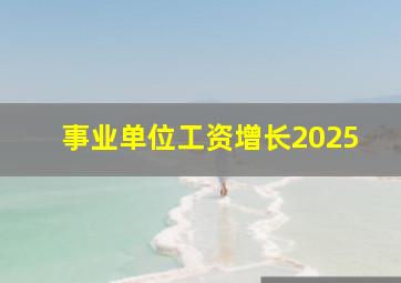 事业单位工资增长2025