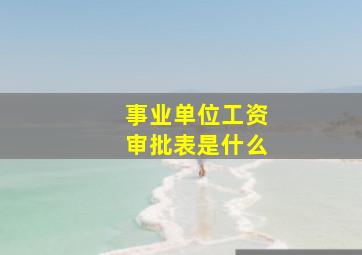 事业单位工资审批表是什么