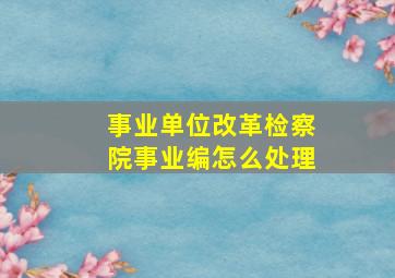 事业单位改革检察院事业编怎么处理