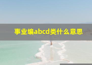 事业编abcd类什么意思