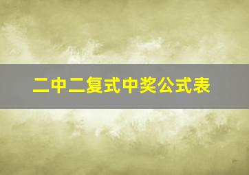 二中二复式中奖公式表