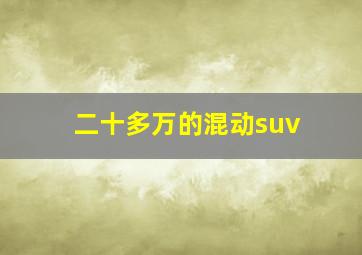 二十多万的混动suv