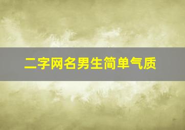 二字网名男生简单气质