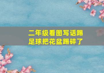 二年级看图写话踢足球把花盆踢碎了