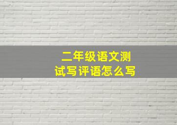 二年级语文测试写评语怎么写