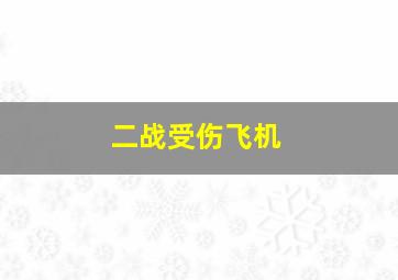 二战受伤飞机