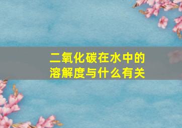 二氧化碳在水中的溶解度与什么有关