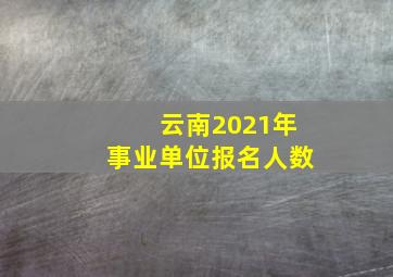 云南2021年事业单位报名人数